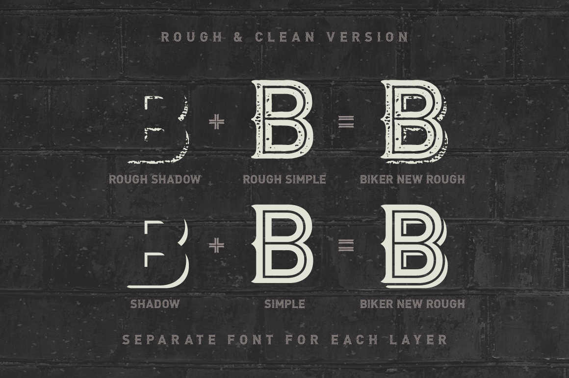 Biker New Shadow Font preview